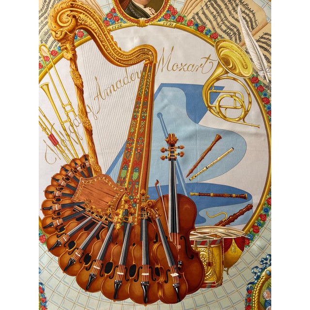 HERMÈS MOZART 1991 Silk Scarf designed by Abadie Julie For Sale - Image 12 of 13