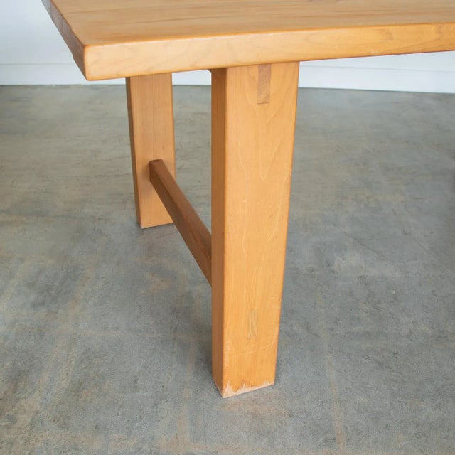 Brown 1970s French Elm Dining Table Attributed to Maison Regain For Sale - Image 8 of 12