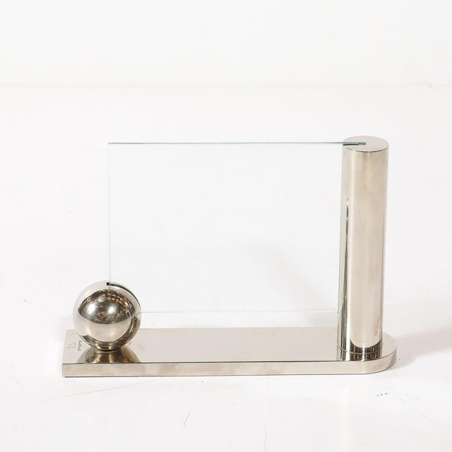 Mid-Century Modern Mid-Century Swid Powell Silver Plated Picture Frame With Spherical Detail For Sale - Image 3 of 11