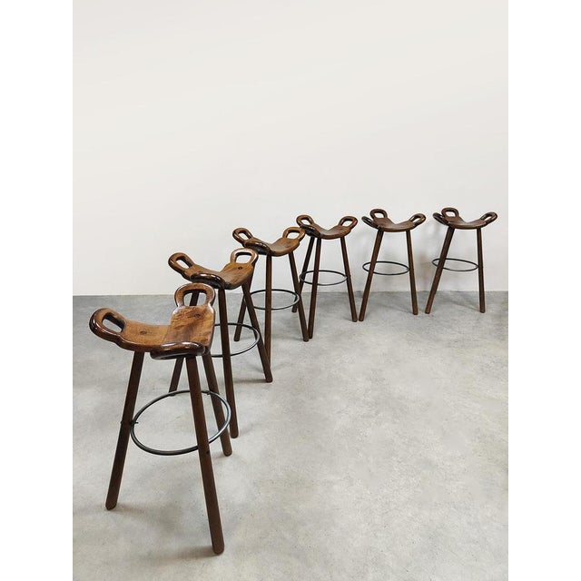 Unique in its design, also called 'Spanish' stool, special rare vintage design stools. Period: 1965. Country of origin:...