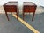 Pair of Antique Federal Style Nightstands/ Side Tables Tapered legs, scalloped edge on top, finished back, dovetail joint...
