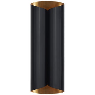 AERIN for Visual Comfort Signature Selfoss Large Sconce in Black & Hand-Rubbed Antique Brass For Sale