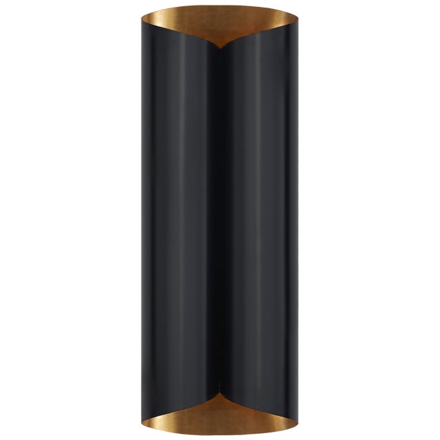 AERIN for Visual Comfort Signature Selfoss Large Sconce in Black & Hand-Rubbed Antique Brass For Sale