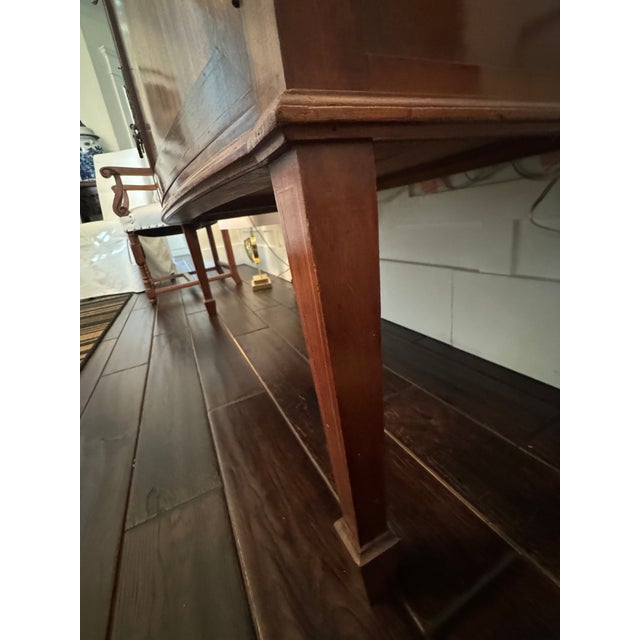 Antique French Louis XVI Demilune Mahogany Calacatta Viola Marble Top Buffet Sideboard Credenza For Sale - Image 15 of 18