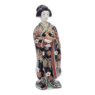 Japanese Porcelain Imari Courtesan With Dove, Late 19th Century Circa 1880 For Sale