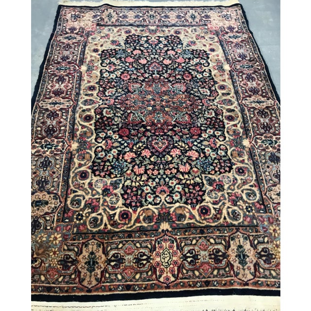 1930s 1930s Vintage Design Floral Royal Kierman Rug- 3'6" X 5'1" For Sale - Image 5 of 13