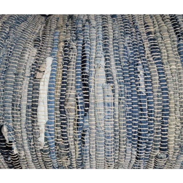 Rustic Rag Rug Bolster Pillows For Sale - Image 3 of 6