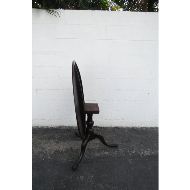 Victorian Tilt Top Solid Mahogany Round Tea Breakfast Dinette Center Card Game Table For Sale - Image 3 of 13