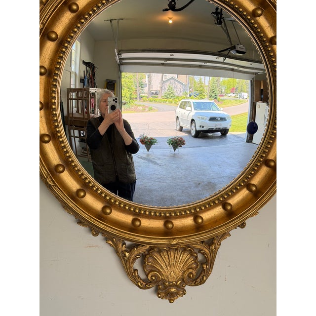 Federal Style Convex Eagle Girandole Mirror With Shell Cartouche, 48" For Sale - Image 9 of 12