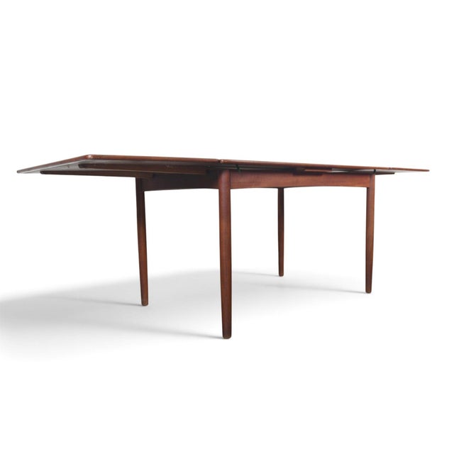 Mid-Century Modern Danish Modern Draw Leaf Teak Dining Table For Sale - Image 3 of 10