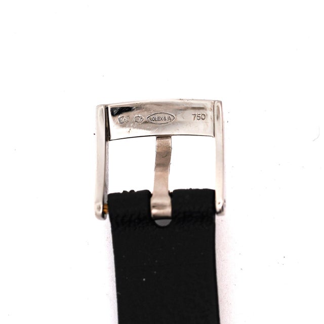 Black Vintage Rolex Cellini Danaos 18k Rose Gold Black Dial Ladies Quartz Watch For Sale - Image 8 of 8
