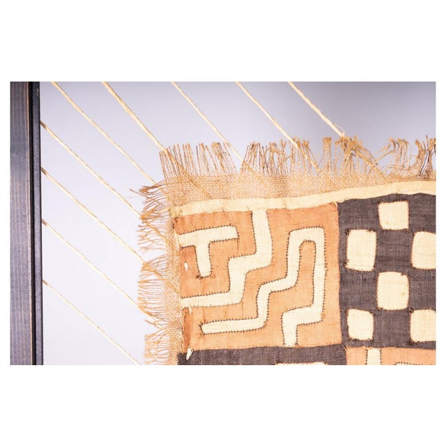 Contemporary Ethnic Fabric Artwork with Wooden Frame For Sale - Image 3 of 7