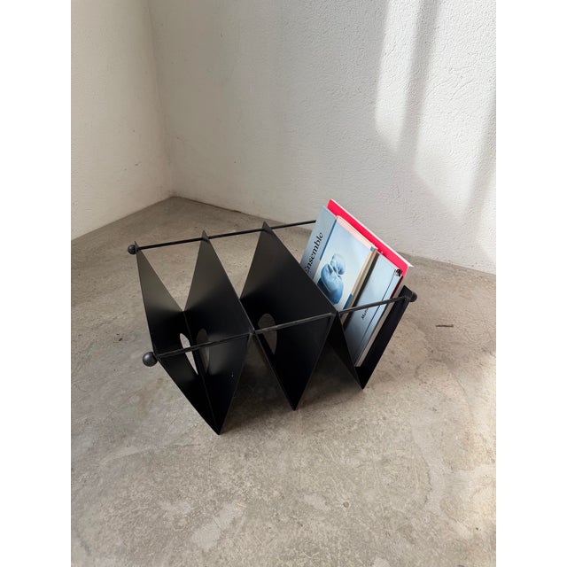 Vintage Magazine Rack in Metal, 1980 For Sale - Image 11 of 18
