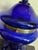 Vintage Cobalt Decanter W/ Metal Hinged Glass Top For Sale - Image 4 of 9