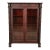 R. J. Horner Style Antique American Empire Flame Mahogany Glass Front Bookcase Cabinet, Circa 1890s For Sale
