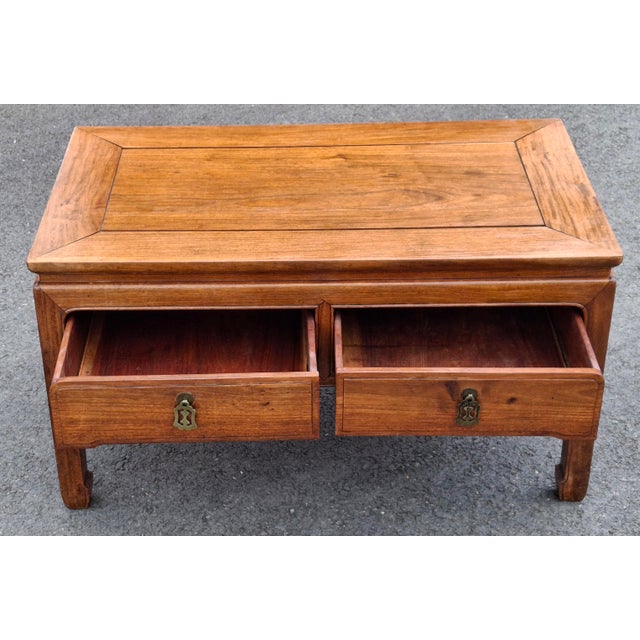 20th Century Ming Style Rosewood Two Drawer Coffee Table For Sale - Image 4 of 11