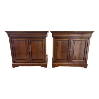 Removing 10/23: Pair of Grange Orléans Double-Door Nightstands – Made in France For Sale