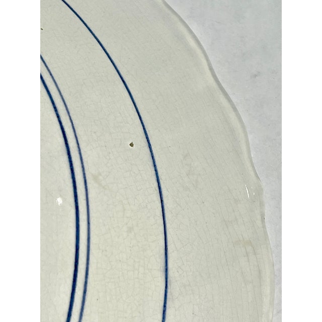 Vintage Hand Painted Delft Blue and White Charger Bowl For Sale - Image 10 of 10