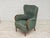 1960s Vintage Danish Lounge Chair in Green Furniture Velour and Beech Wood, 1960s For Sale - Image 5 of 18