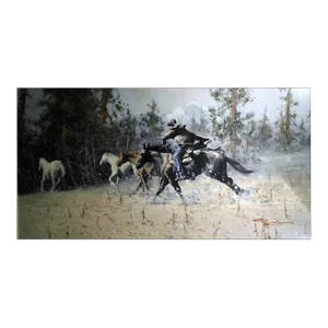 Robert Hagan"Run for Cover" Horses Canvas Hand Signed Custom Framed