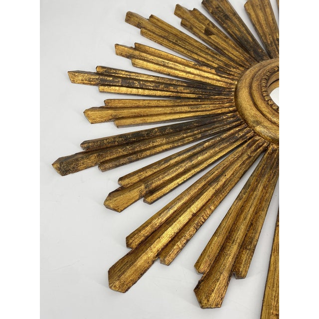 Gilded Wood Sun Mirror For Sale - Image 6 of 17