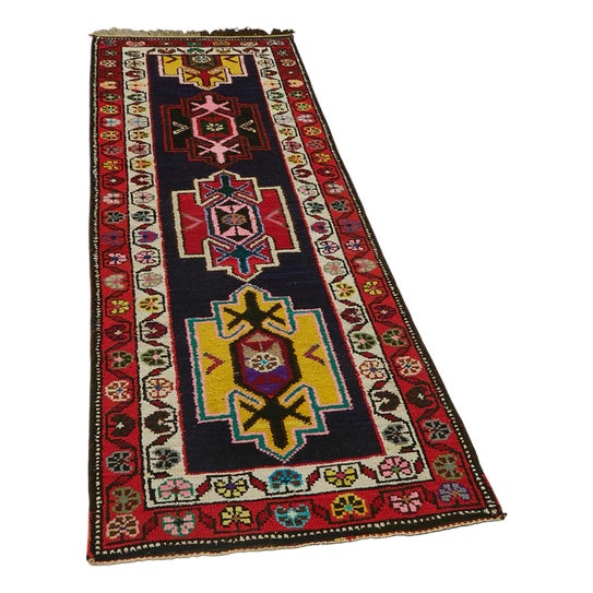 Multicolor Bohemian Runner Rug For Sale
