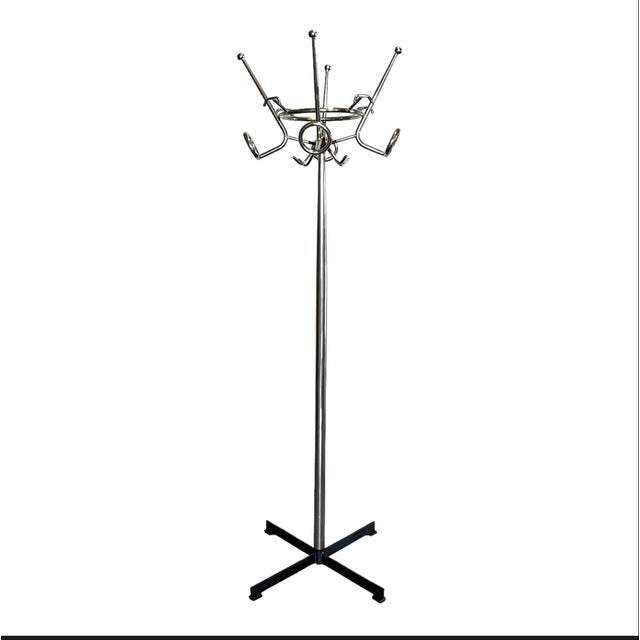 73.5”H x 21”W Base: 18” x 18” A stylish hall tree for your most unique fashionable self. A 1960s' beauty. Perfect for the...