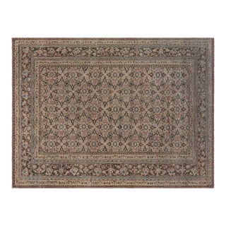 Fine Antique Persian Meshad Handmade Wool Rug For Sale