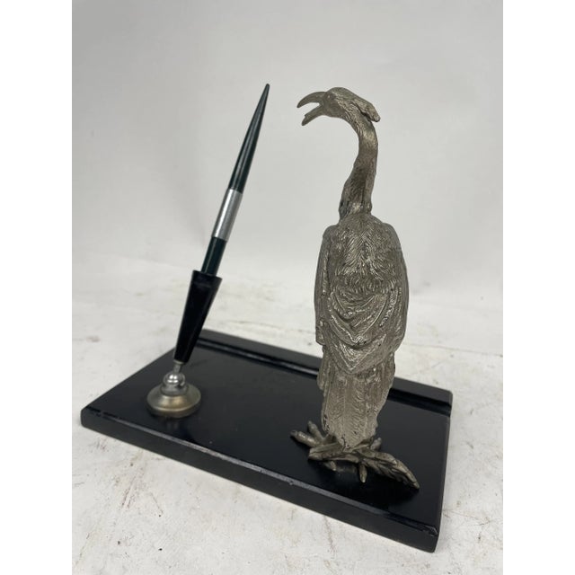 Art Nouveau Pen Holder with Heron, 1920s For Sale - Image 3 of 10