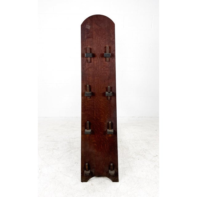 Arts & Crafts Antique Arts and Crafts Mission Oak Wood Bookcase Roycroft Style For Sale - Image 3 of 4