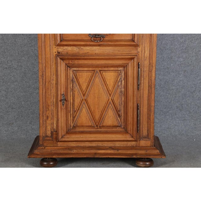 Brown Baroque Narrow Cabinet in Walnut, France, 1700s For Sale - Image 8 of 18