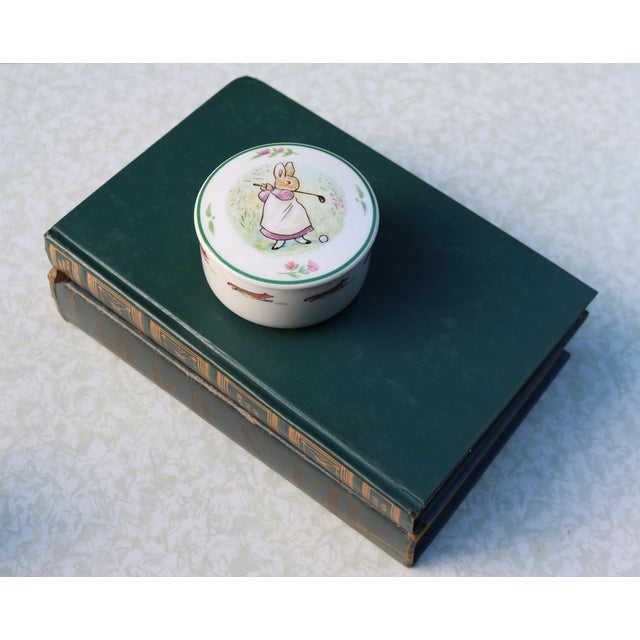 1994 Vintage Villeroy & Boch German Foxwood Tales Golfing Rabbit Porcelain Trinket Box With Lid. For Sale - Image 10 of 10