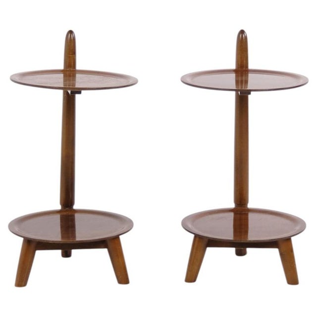 Vintage Walnut Plant Stands by Edmund Jørgensen, 1950s, Set of 2 For Sale - Image 10 of 10