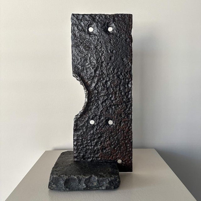 Brutalist Brutalist Iron & Stone Sculpture For Sale - Image 3 of 6