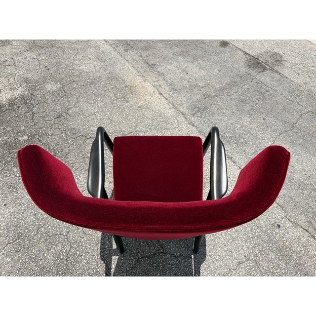 1940s Wingback Armchair Attributed to Eva & Nils Koppel for Slagelse Møbelværk, Denmark, Mohair For Sale - Image 14 of 18