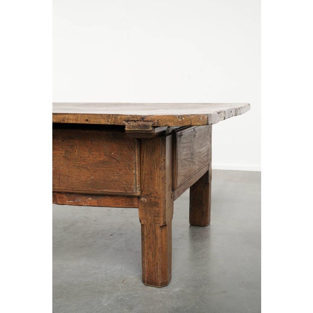 Antique Southern European Fruitwood Coffee Table with Drawer For Sale - Image 10 of 13