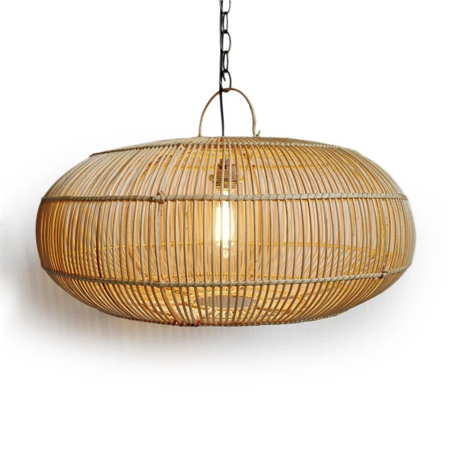 Mid-Century Modern Ubud Rattan Pendant Light Small For Sale - Image 3 of 7