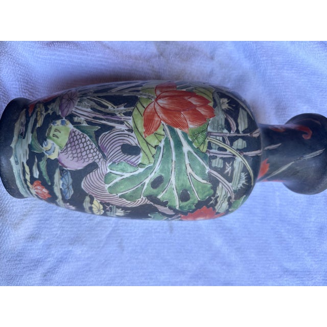Large Early 20th Century Chinese Famille Noir Porcelain Urn For Sale - Image 10 of 12