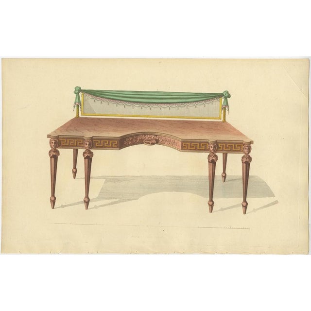 Early 19th Century Set of 10 Illustrations of Various Furniture by Sheraton '1805', 1805, Print For Sale - Image 5 of 12