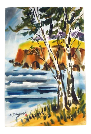 Lewis Suzuki, California Coastal Scene, circa 1970