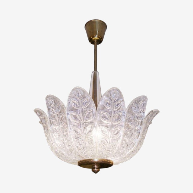 Mid-Century Modern 1940s Carl Fagerlund Slumped Glass Pendant Light, Attributed For Sale - Image 3 of 8