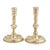 Assembled pair of cast brass chamber candlesticks with the same impressed monogram reading "CG" on the cusp of the dished...