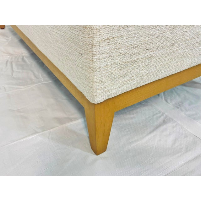 1980s Custom Los Angeles Upholstered Bench With Solid Wood Base For Sale - Image 11 of 17