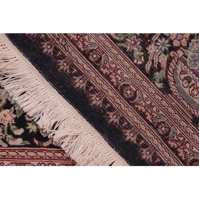 Black Art Nouveau 1990's Tamour Pak-Persian Black/Beige Wool Rug - 8'0'' X 10'4'' For Sale - Image 8 of 9