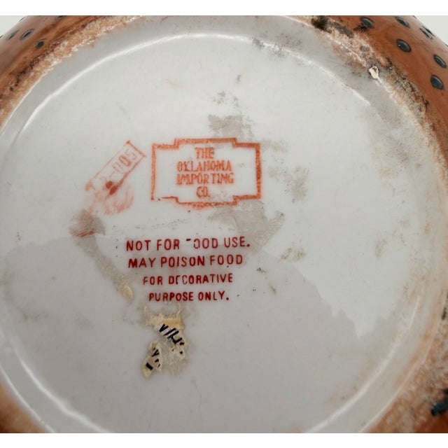 Ceramic Vintage Chinese Orange Glazed Pheasant Chinoiserie Cachepot For Sale - Image 7 of 7