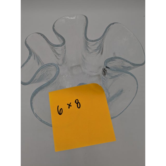 Mid 20th Century Muurla Finland Eva Clear Handkerchief Glass Vase For Sale - Image 10 of 10