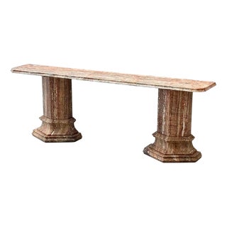 Console Table in Reddish-Brown Marble, Italy For Sale