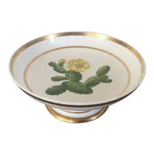 1820 Antique French Empire Porcelain Compote Bowl Centerpiece by Lebon Halley