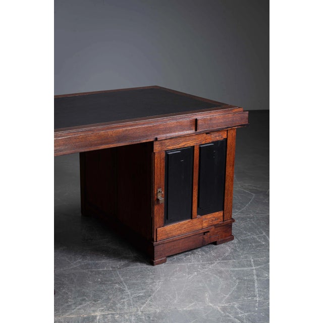 Wood Amsterdam School Executive Desk, 1920s For Sale - Image 7 of 18