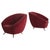 A 1950s Italian armchair by Guglielmo Veronesi for ISA Bergamo, upholstered in richly saturated red fabric. The silhouette...